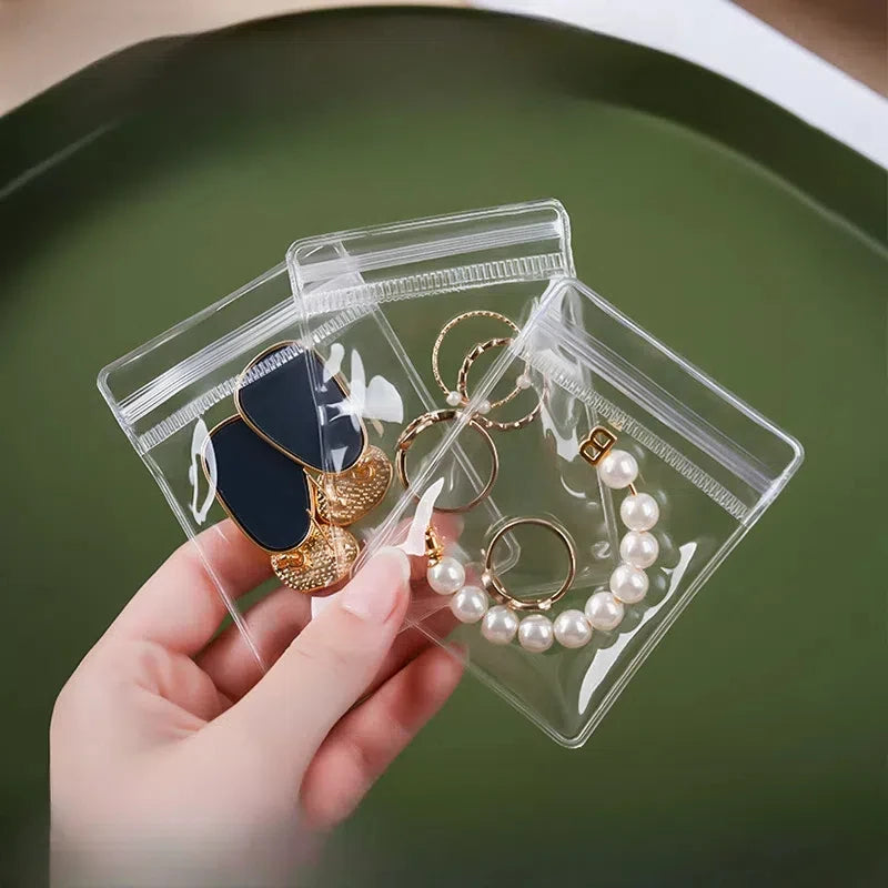 10/50/100x PVC Druckverschlussbeutel transparent Schmuck Geschenk