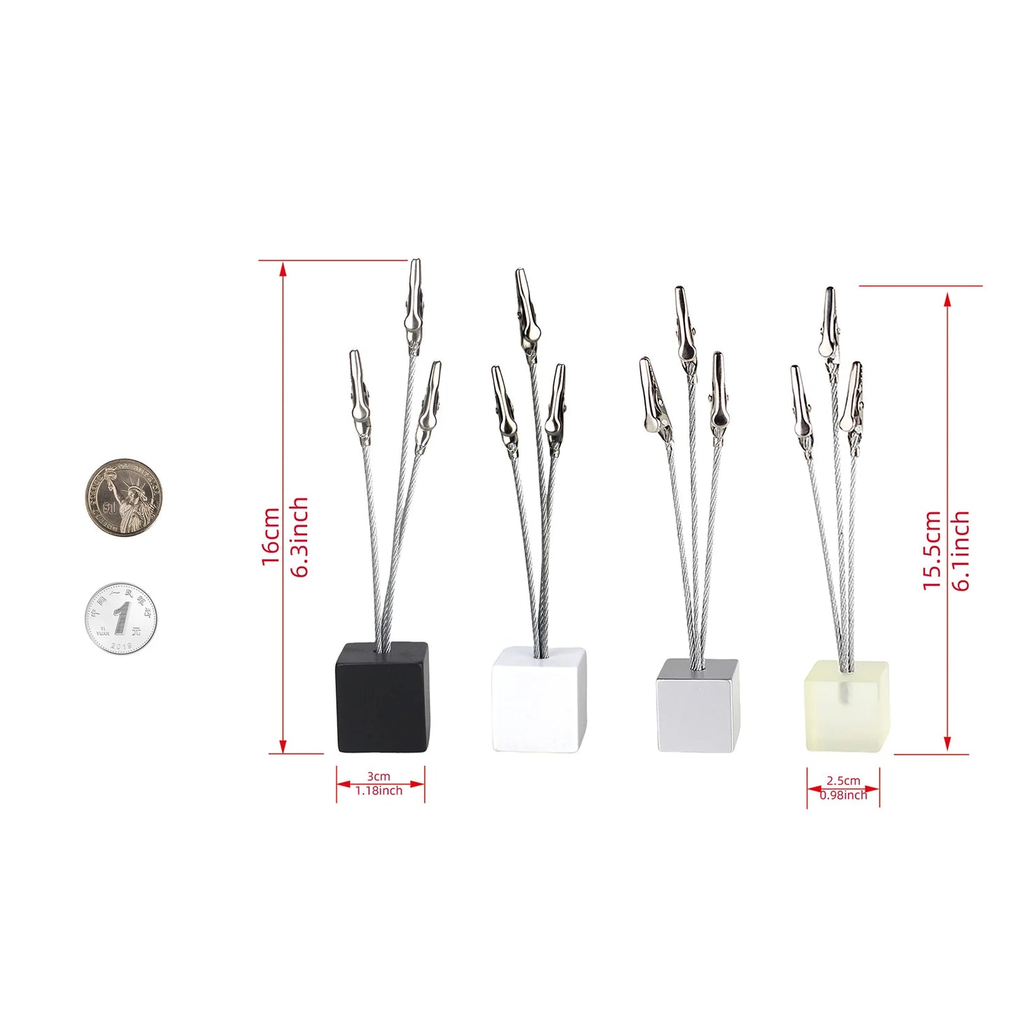 3-Draht Memo Clip Würfel Design Notizkartenhalter Schreibtisch Büro