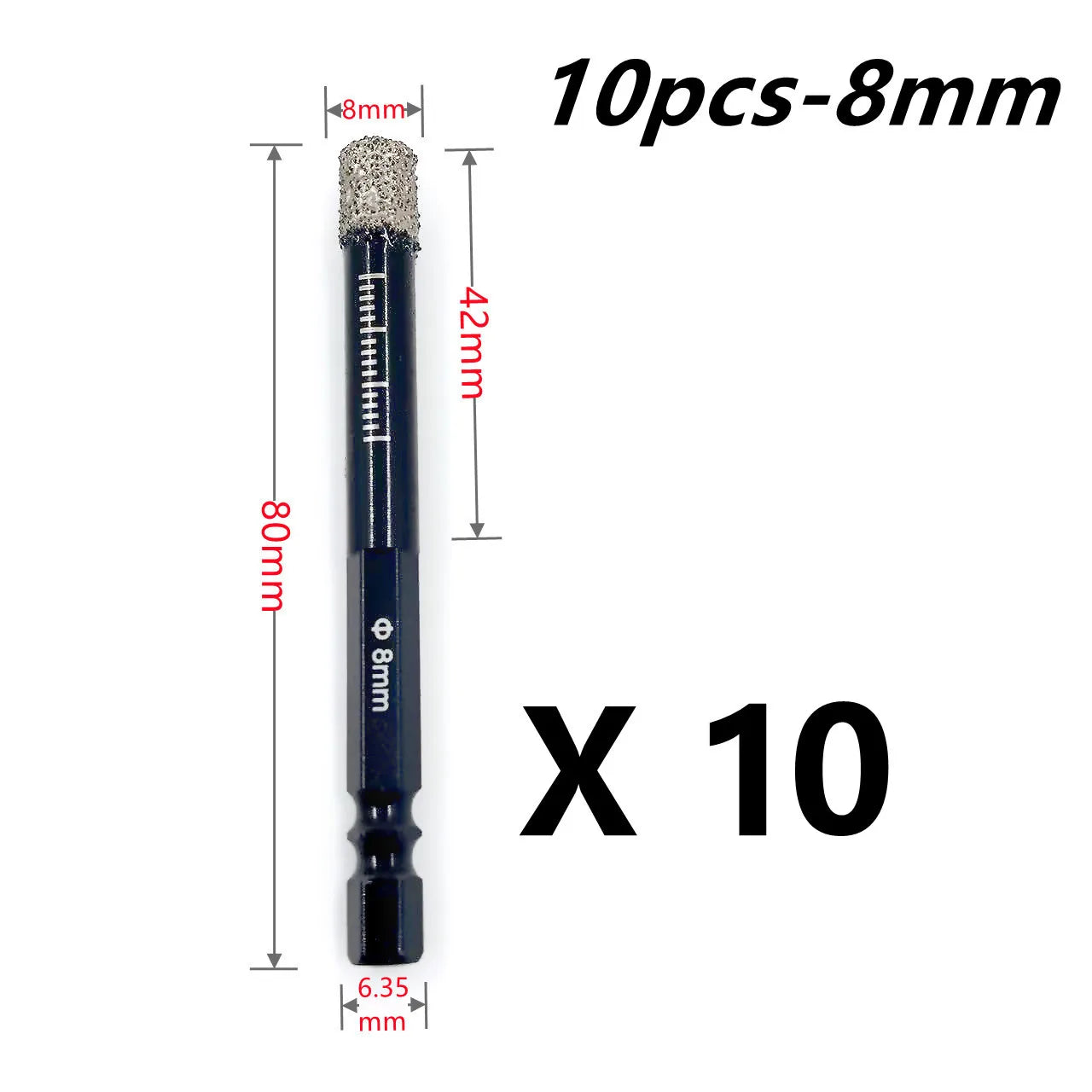 5-16mm Diamantbohrer Set für Fliesen, Marmor, Granit – Sechskantschaft Trocken