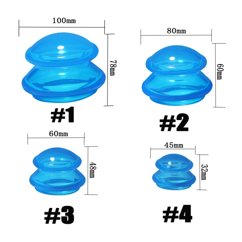 Silikon Schröpf Set zur Körpermassage und Anti Cellulite Therapie