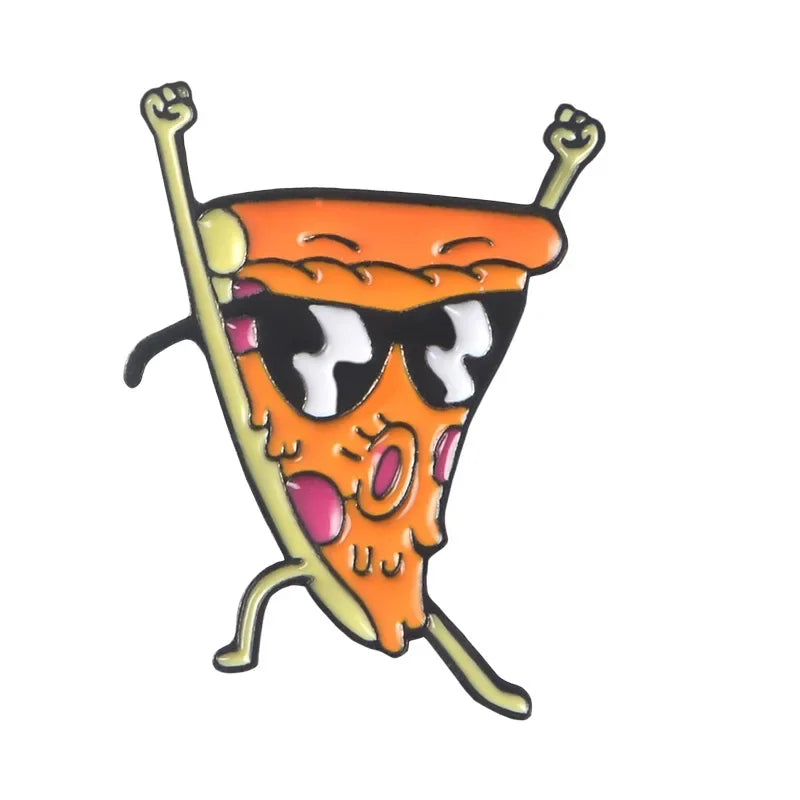 Lustige Pizza Mann Emaille Pin Brosche für Kleidung & Taschen