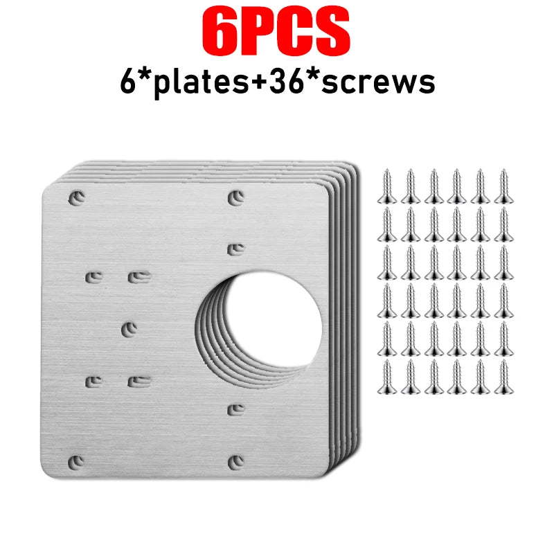 Edelstahl Reparaturplatten für Schrankscharniere mit 5 Lochöffnung 9x9cm