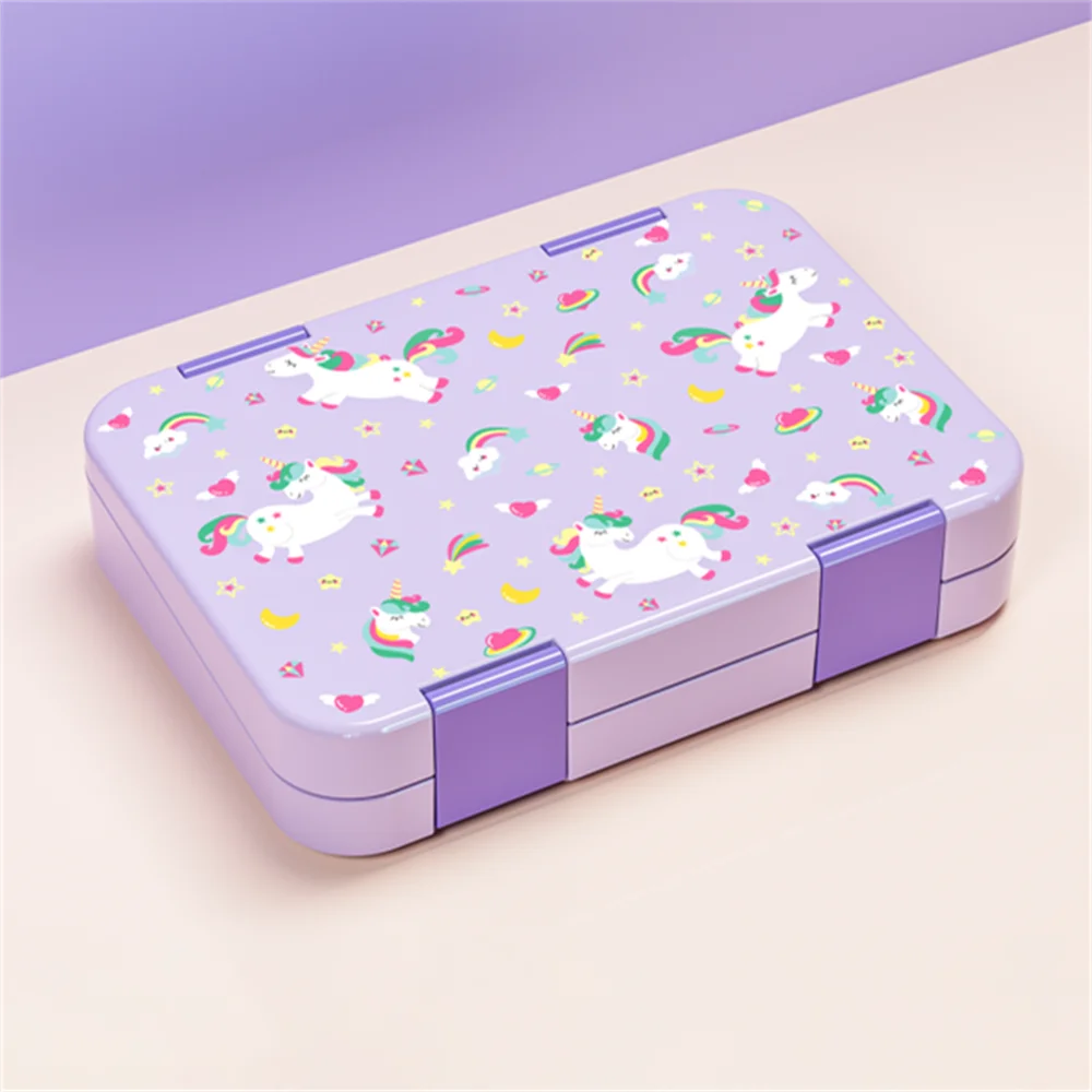 Niedliche Kinder Bento Box: 2-fach, Mikrowellengeeignet, Auslaufsicher