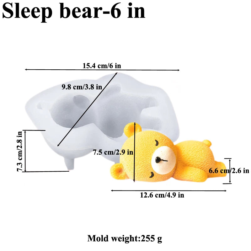Silikon Kuchenform Schlafender Bär Mousse Gelee Backform für Dessert