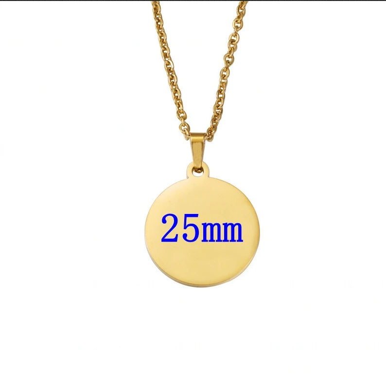 Set aus 10 runden Edelstahl Anhänger Halsketten zum Individualisieren