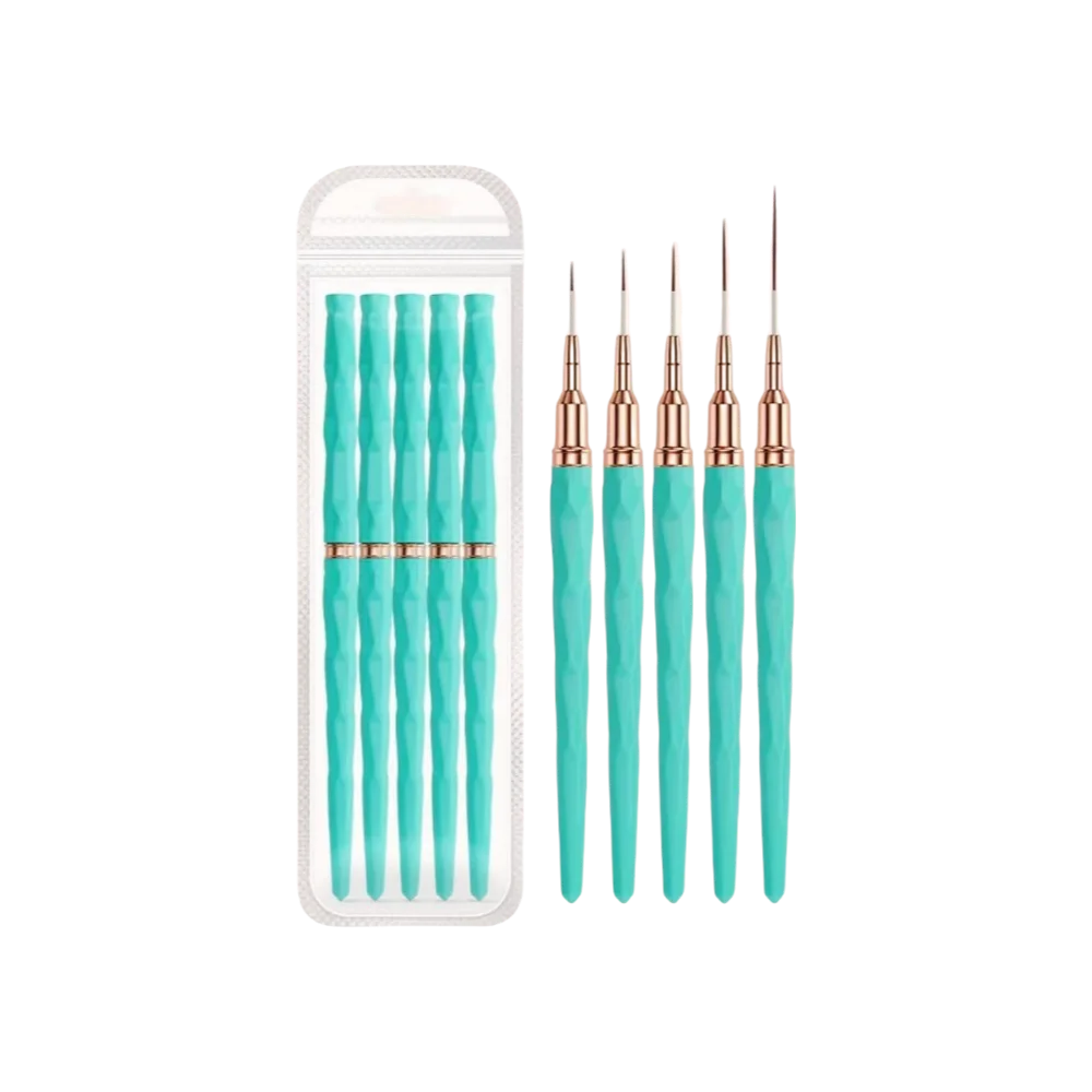 5-teiliges Liner Pinsel Set für präzise Nageldesigns und Acryl Nail Art