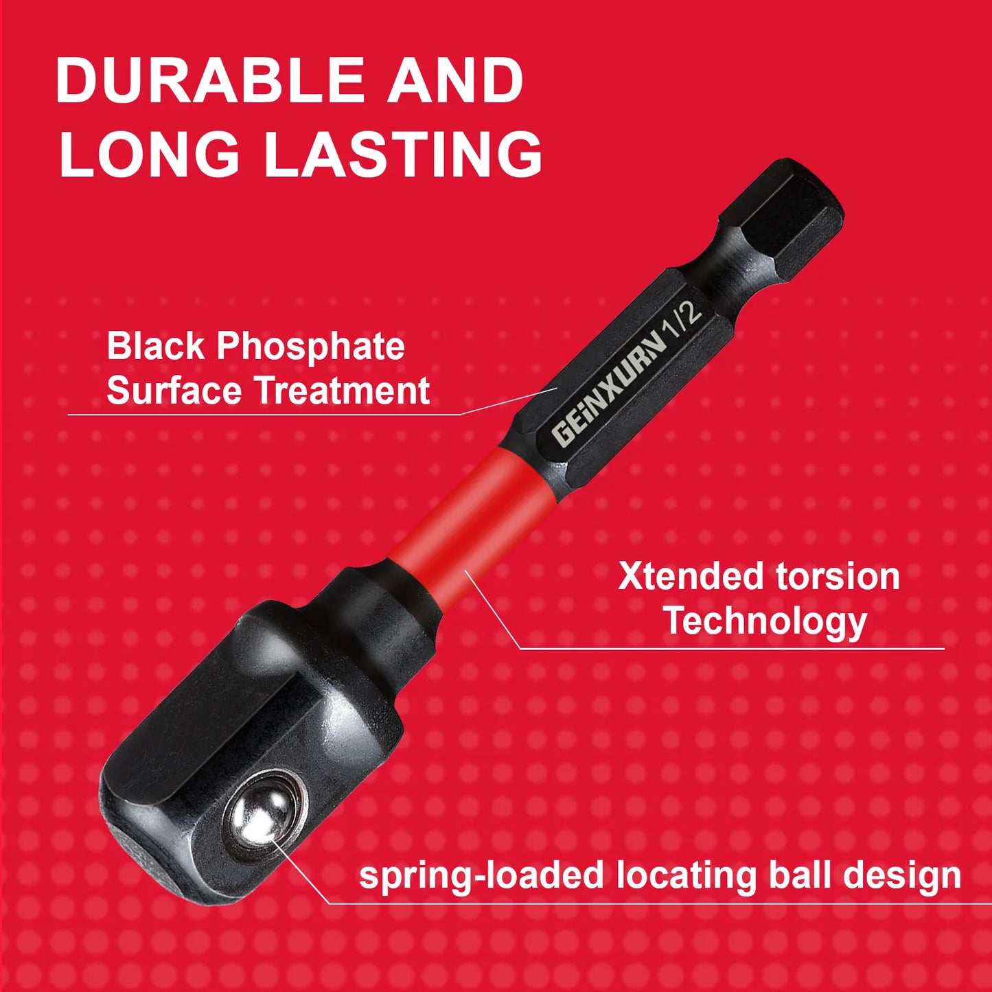 Flexibles Schlagschrauber-Adapter-Set 1/4-3/8-1/2 Zoll aus robustem Stahl