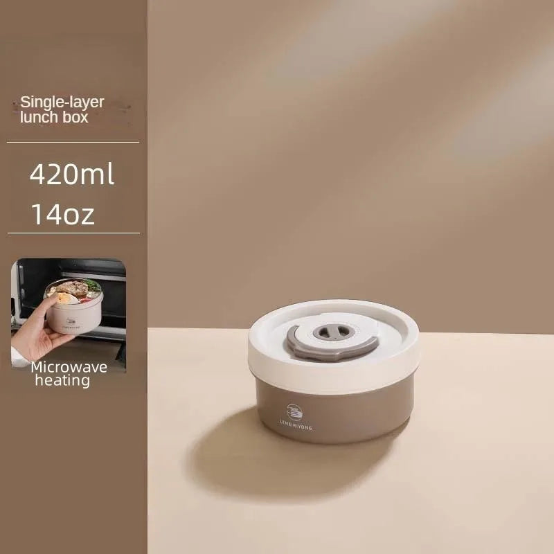 Stapelbarer Edelstahl Bento Lunchbehälter isoliert – tragbares Set