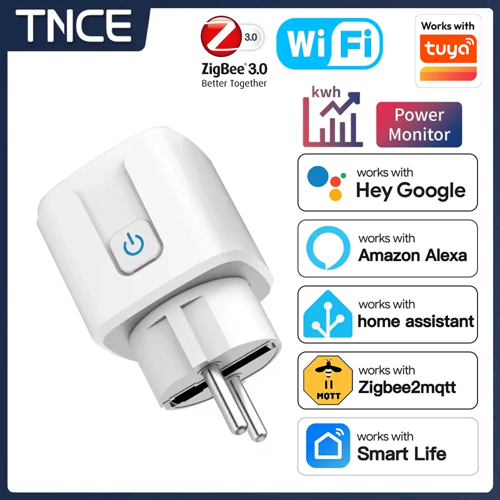 TNCE TUYA Smart Plug WiFi oder Zigbee 3.0 Steckdose EU 16A/20A