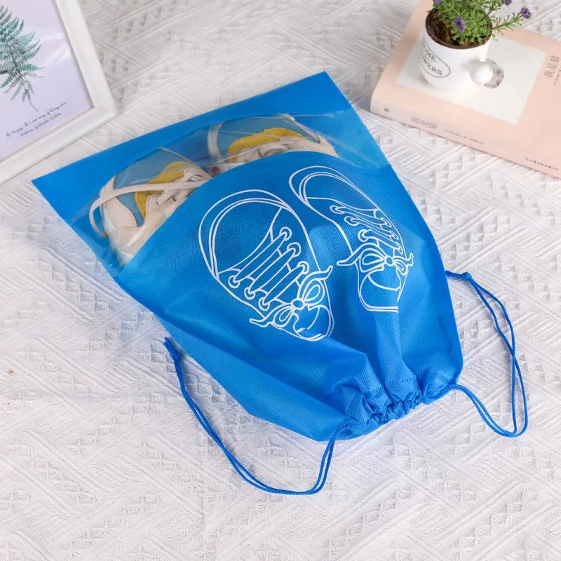 10er Pack Vlies Schuhbeutel staubdicht - feuchtigkeitsbeständig für Reise - Zuhause