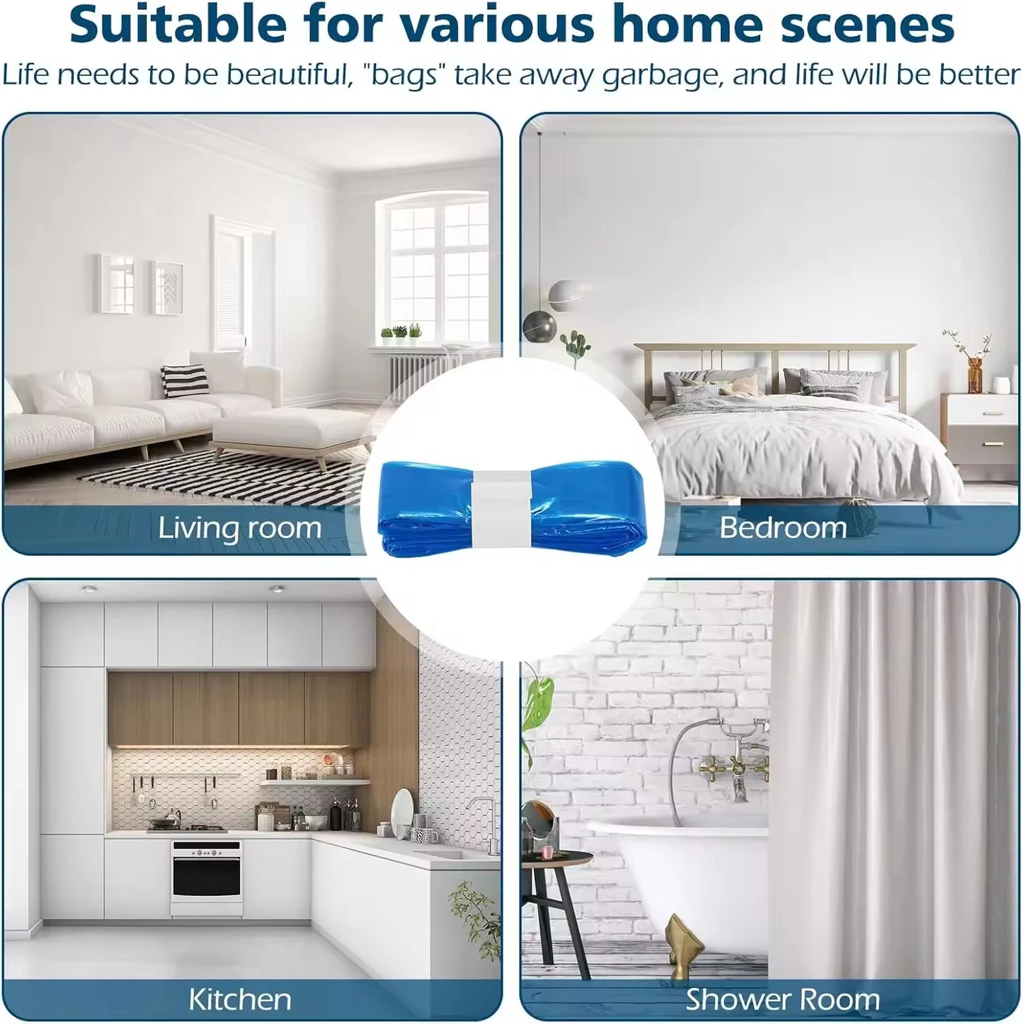 Abbaubare Müllbeutel für Windeleimer 1 5 oder 10 Stück Blau