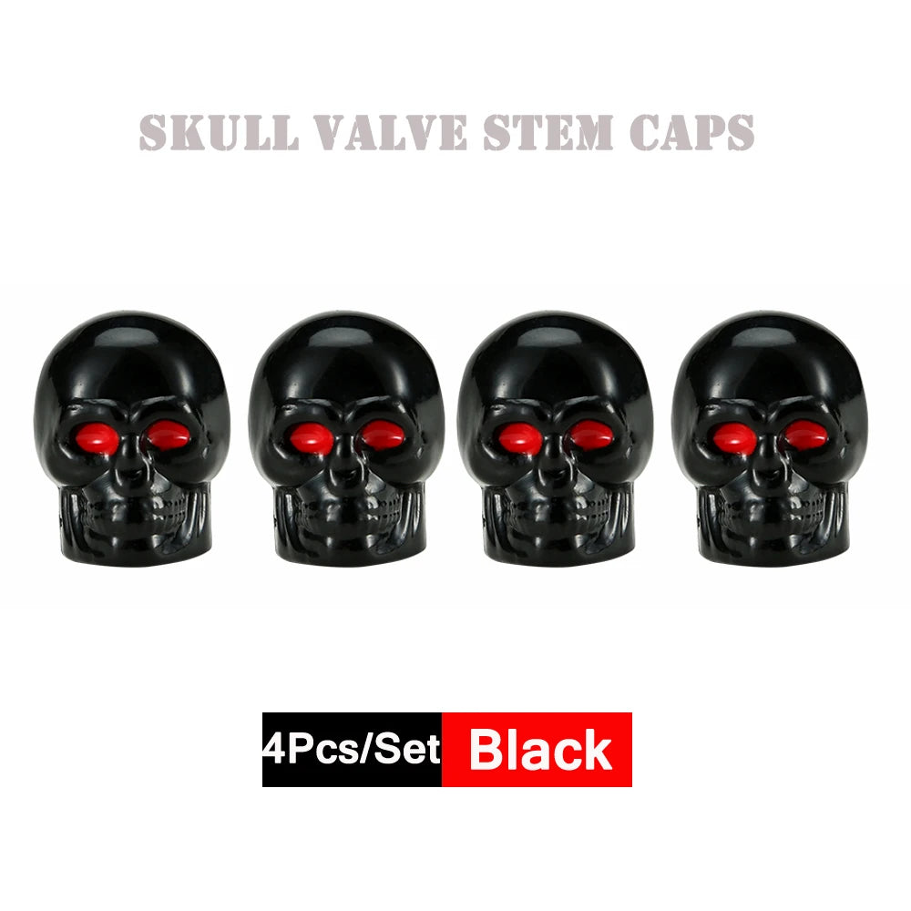 4er Set Totenkopf Ventilkappen Universal Staubdichte Reifenventilkappen