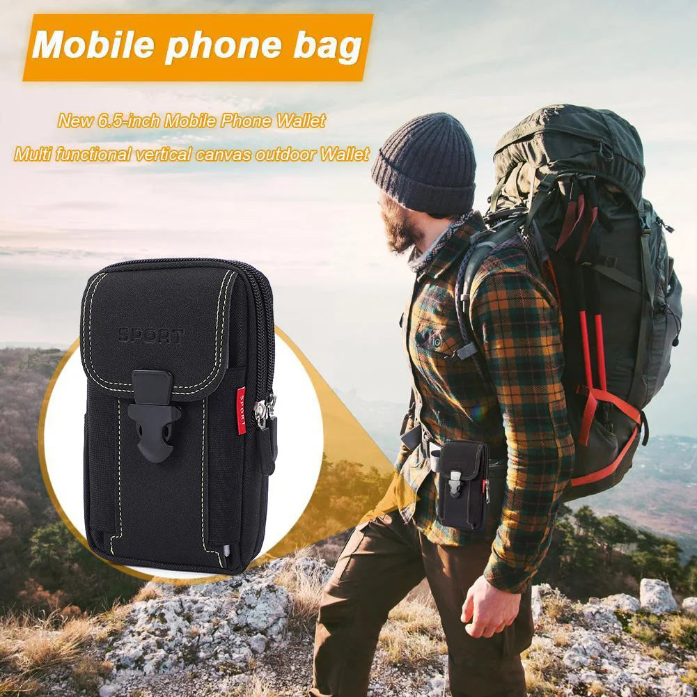 Robuste Hüfttasche aus PU für Herren – Sport, Reisen und Outdoor