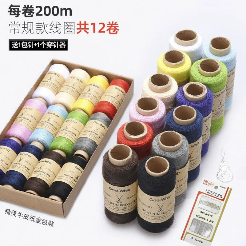 12er Set Nähgarn aus Polyester Baumwolle für vielseitige Projekte