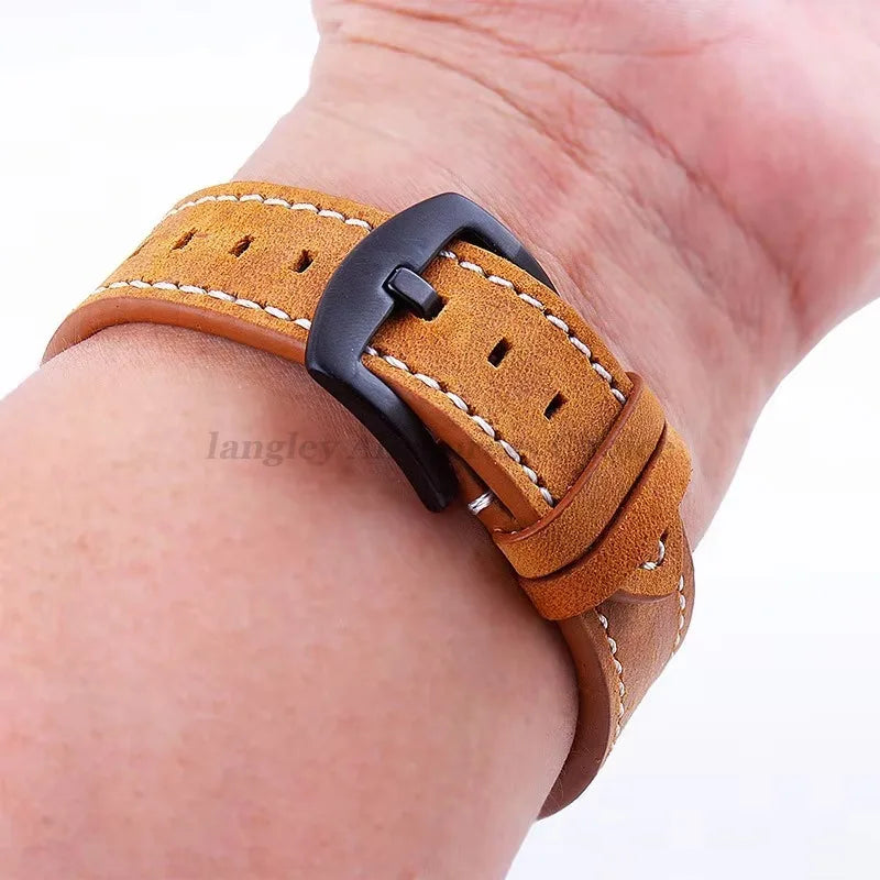 Retro-Uhrenarmband aus Kalbsleder in verschiedenen Bandbreiten 18-24 mm