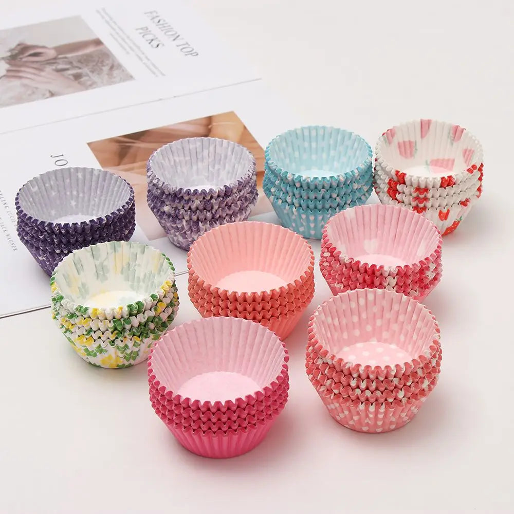 100 Stück Papier Cupcake Liner Muffin Backförmchen 7cm Durchmesser-Yabubest - Home & More