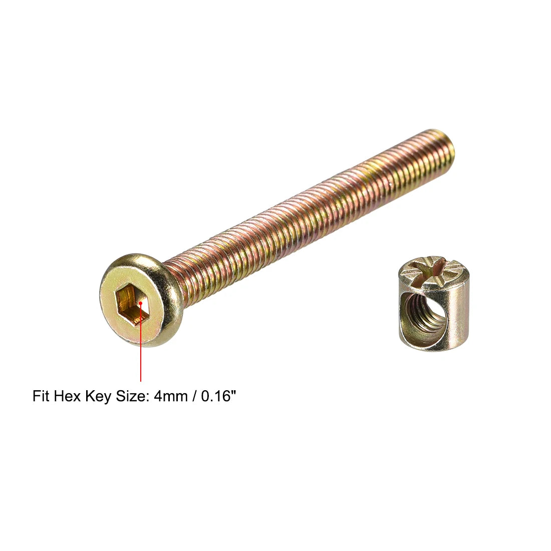 Robuste Innensechskant Möbelschrauben Set mit Zylindermuttern M6