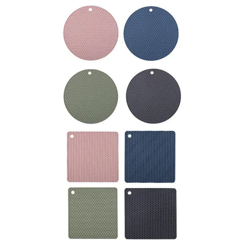 Multifunktionaler Silikon Hitzeschutz Tischset in Rund und Quadrat