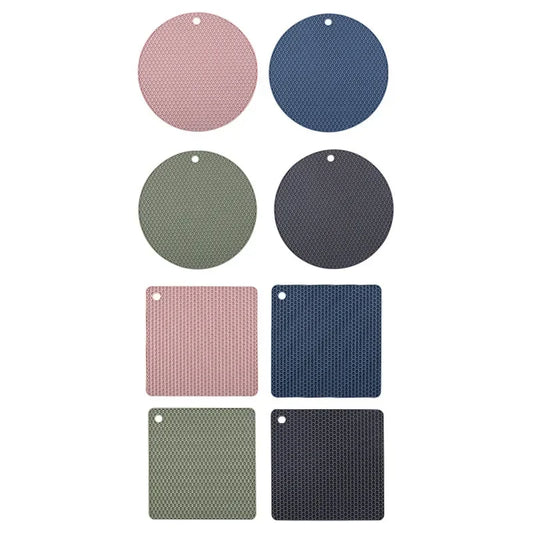 Multifunktionaler Silikon Hitzeschutz Tischset in Rund und Quadrat