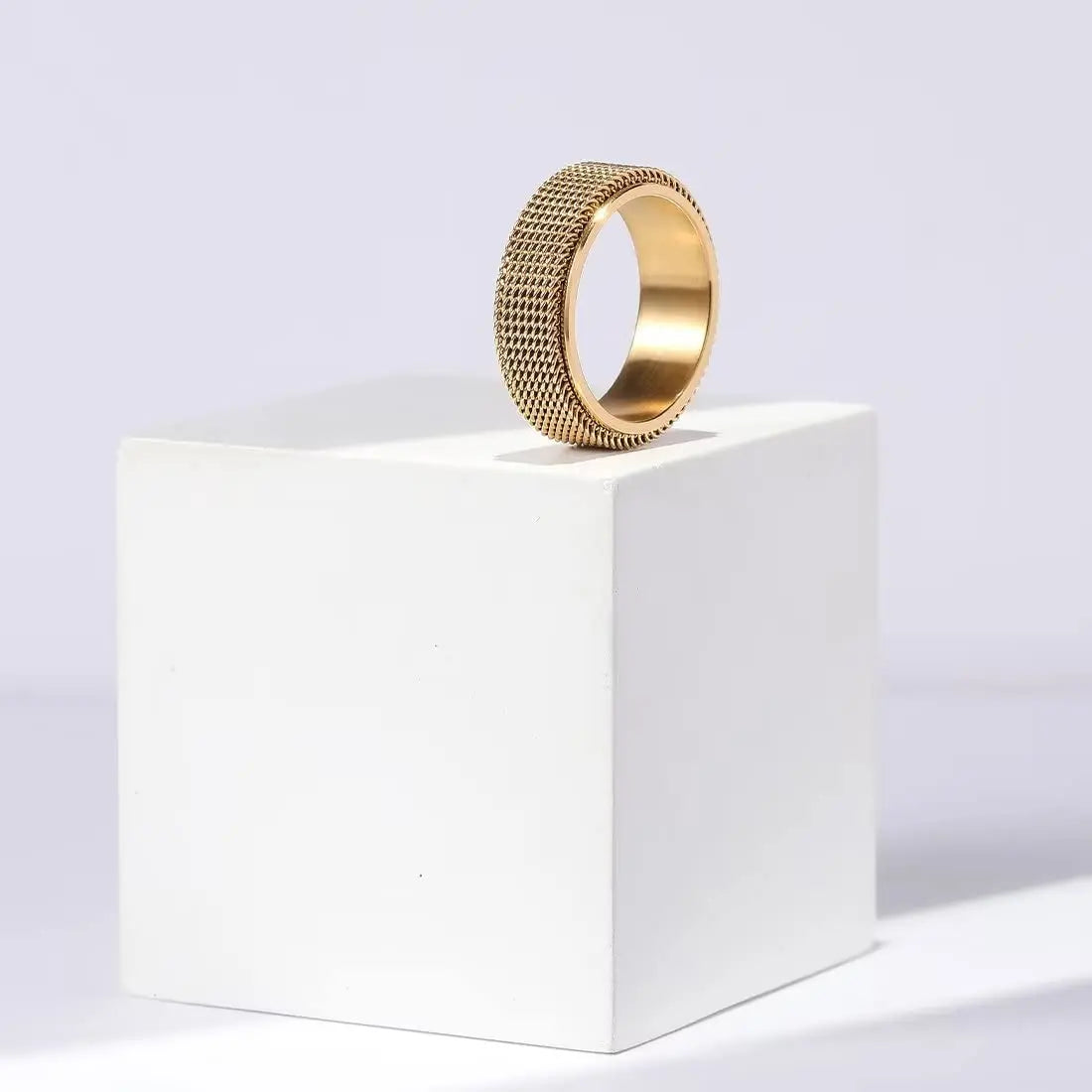 Drehbarer Edelstahl Spinner Ring mit 8mm Breite für Entspannung