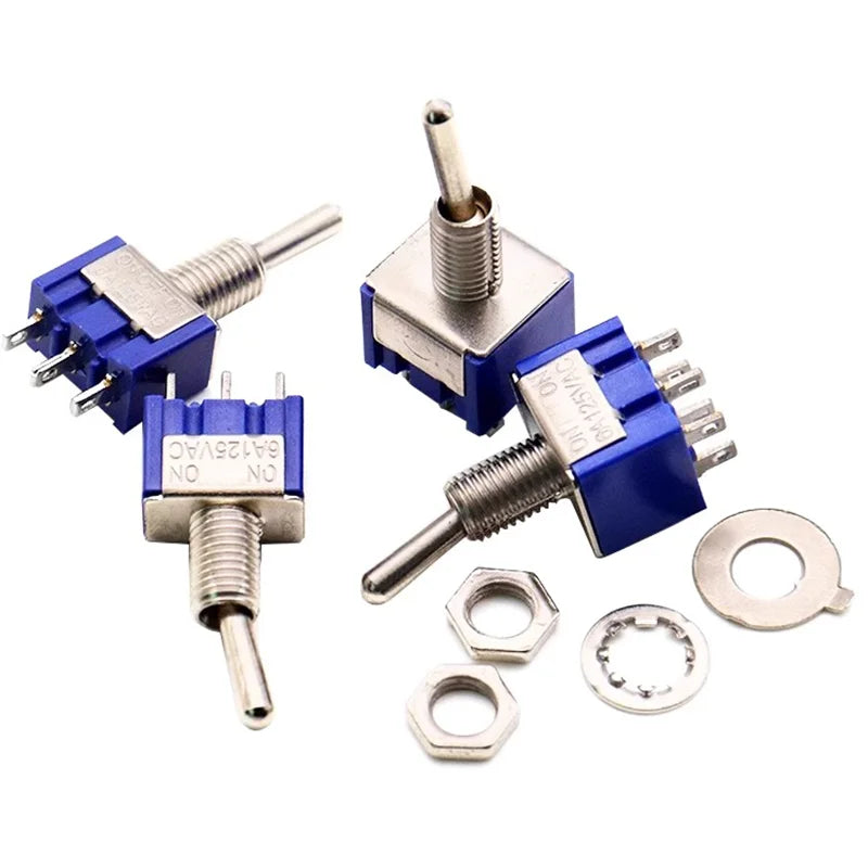 Praktischer 10er Miniatur Kippschalter ON OFF ON aus Kunststoff