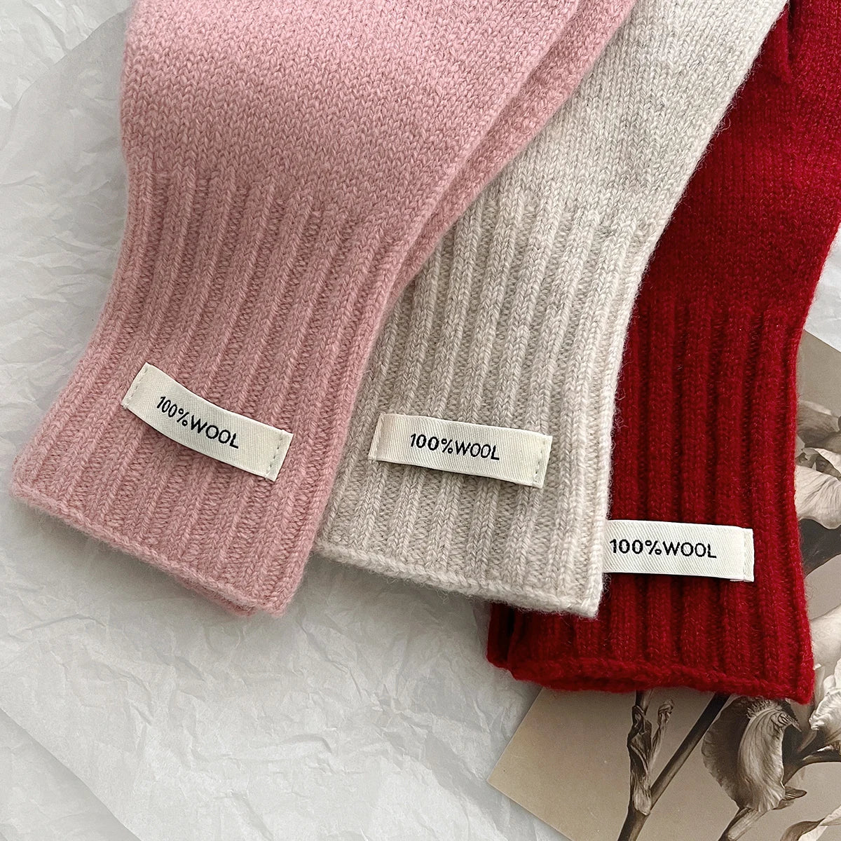 Warme Damen Handschuhe aus 100 Prozent Wolle mit Touchscreen Funktion-Yabubestshop