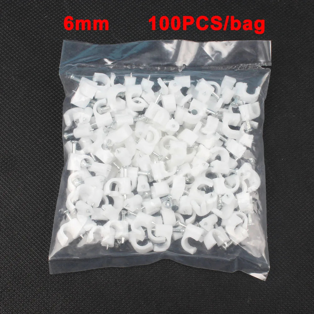 Runde Kabelklemmen 4-16mm für sichere Kabelverlegung – 100 Stück weiß