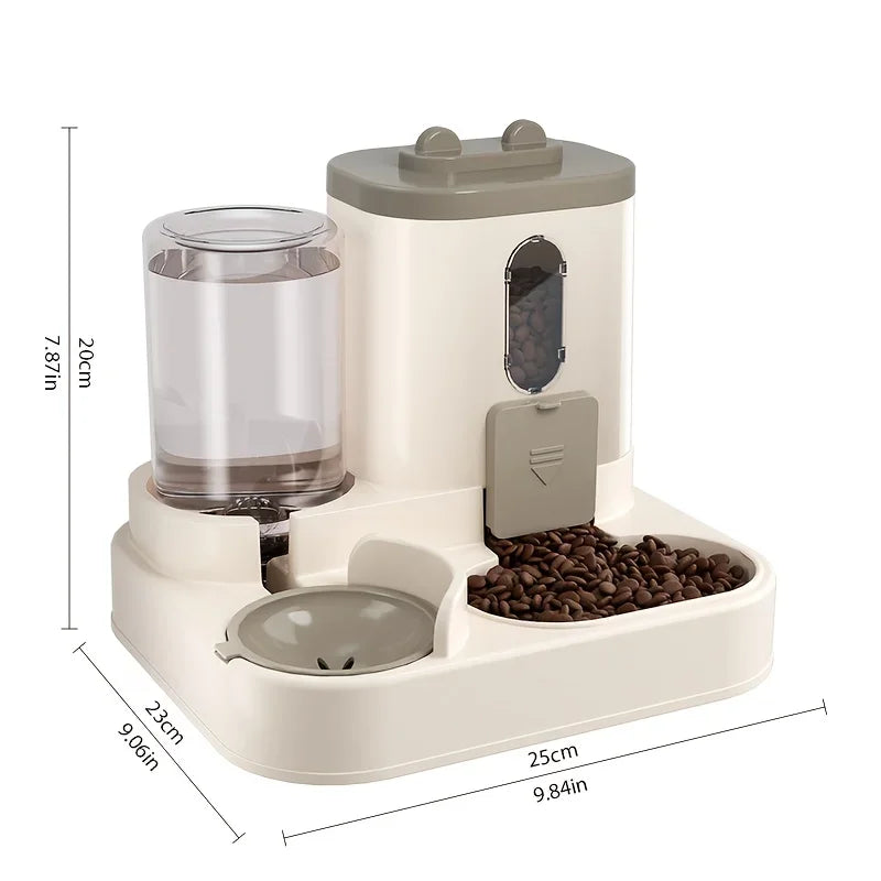 Automatischer 2-in-1 Futter- - Wasserspender für Katzen – hygienisch - praktisch