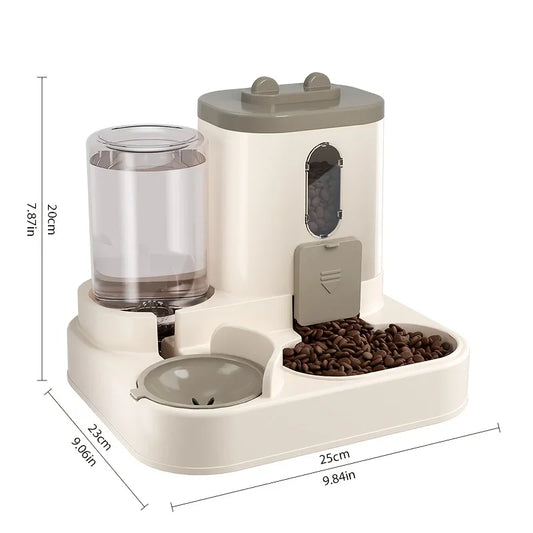 Automatischer 2-in-1 Futter- - Wasserspender für Katzen – hygienisch - praktisch