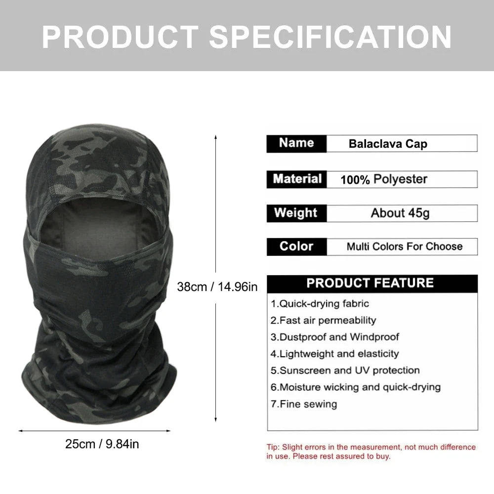 Camouflage Sturmhaube Strickmütze für Outdoor Sport und Motorrad