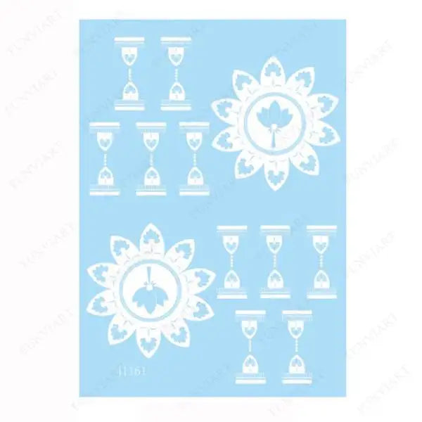 Weiße Henna Temporäre Tattoos für Frauen Hand Mehndi Party Körperkunst