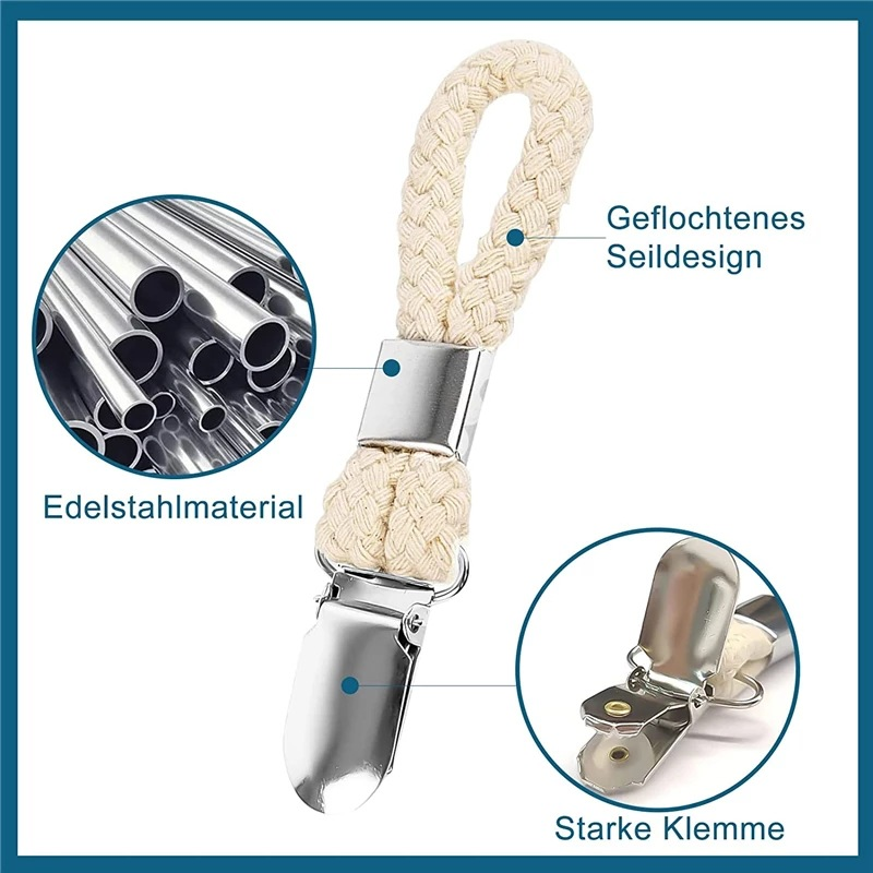 Praktische Handtuchclips mit Baumwollschlaufe und Metallklemme-Yabubestshop