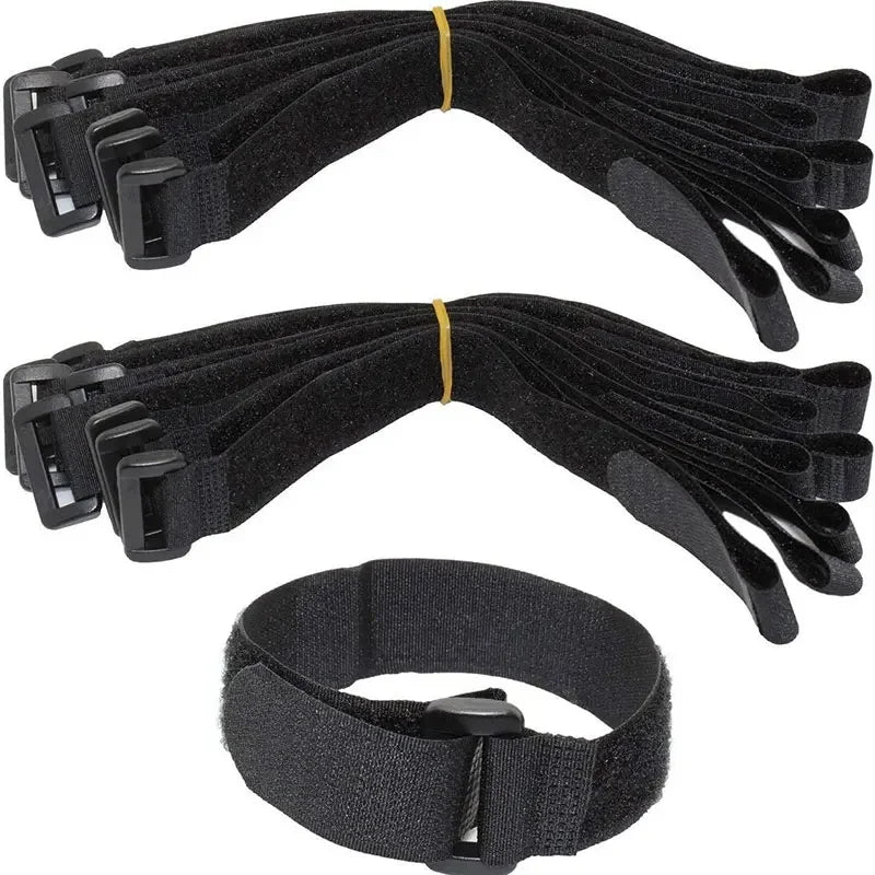 Wiederverwendbare Kabelbinder aus Nylon 5/10 Stück verstellbar schwarz
