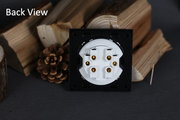 YINKA Lichtschalter mit goldener Glasscheibe für Zuhause EU Standard