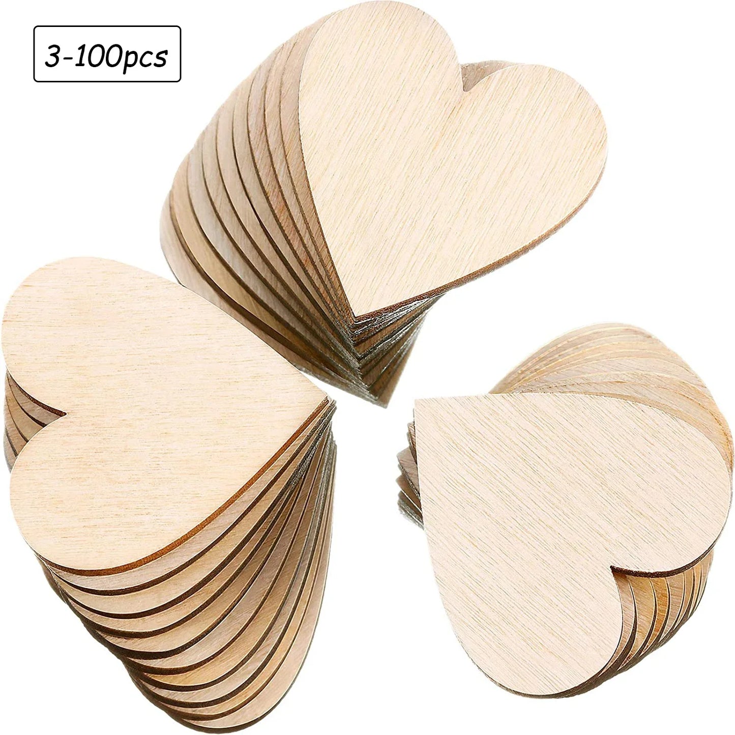 Vielseitige DIY Holzherzen 1-10 cm in Naturholz – Perfekt für kreative Projekte