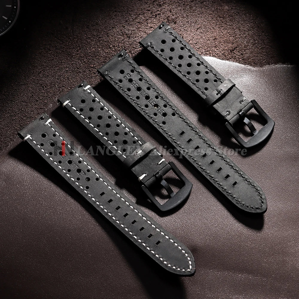 Vintage handgefertigtes Uhrenarmband aus Leder in 18 bis 24 Milli