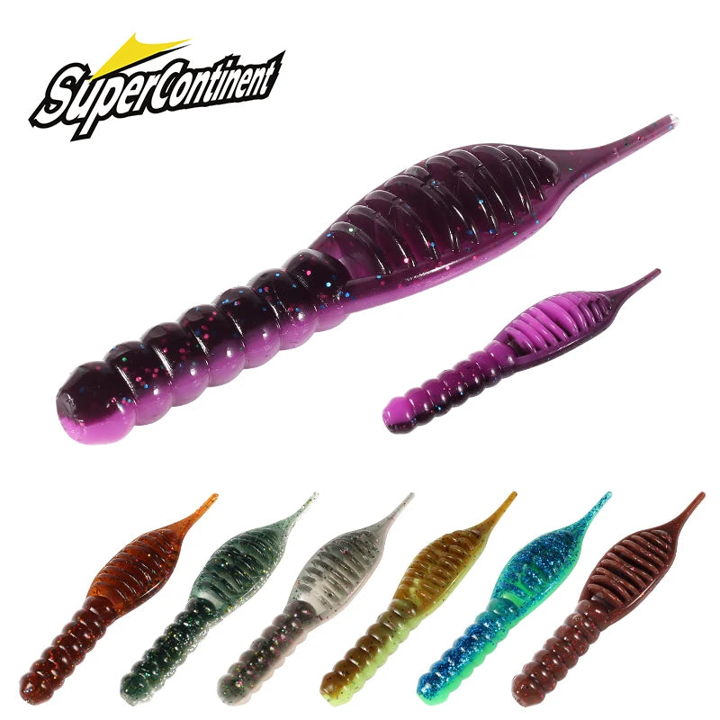 Weiche Angelköder Set - Silikon Larven 80mm/8 Stk. oder 55mm/15 Stk. für Angler