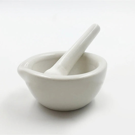 6 ml Porzellan Mörser - Stößel Set – Präzises Mahlen für Kräuter - Samen