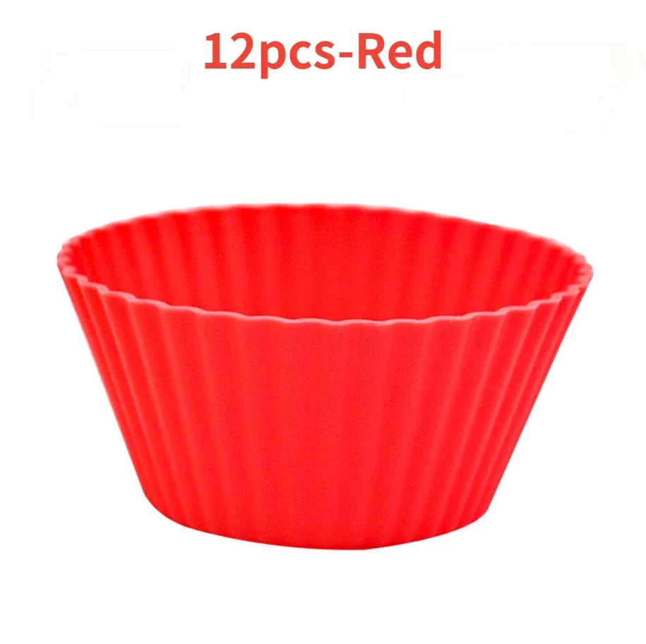 12-teiliges Silikon Muffin-Backform-Set – langlebig, geschmacksneutral