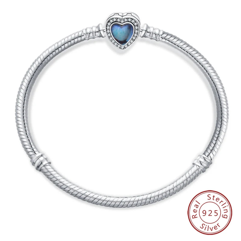 Armband Silber 925 mit Stern Mond Sonne und Grünem Zirkon Charm