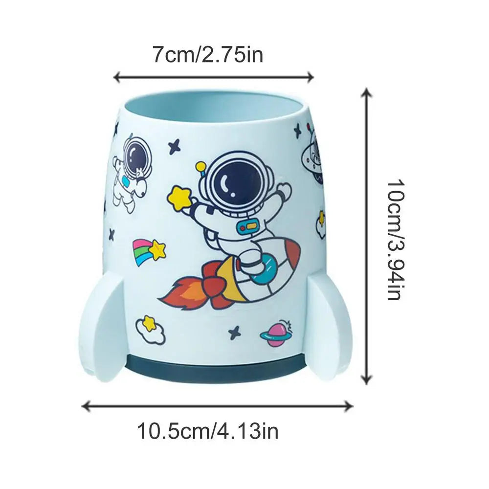 Raketenförmiger Stifthalter mit hoher Kapazität und Astronaut Aufkleber
