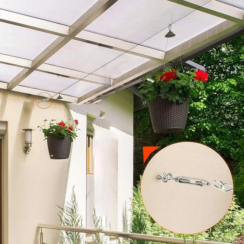 Edelstahl Haken und Öse Spanner Einstellbar Draht Seil Spannung Segel Garten-Yabubest - Home & More