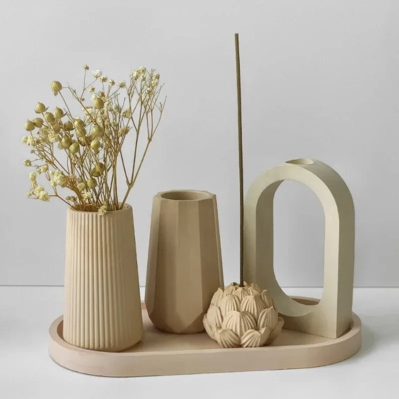 Silikonform Zylindrische Vase für Gips Epoxidharz Kerzen Deko DIY