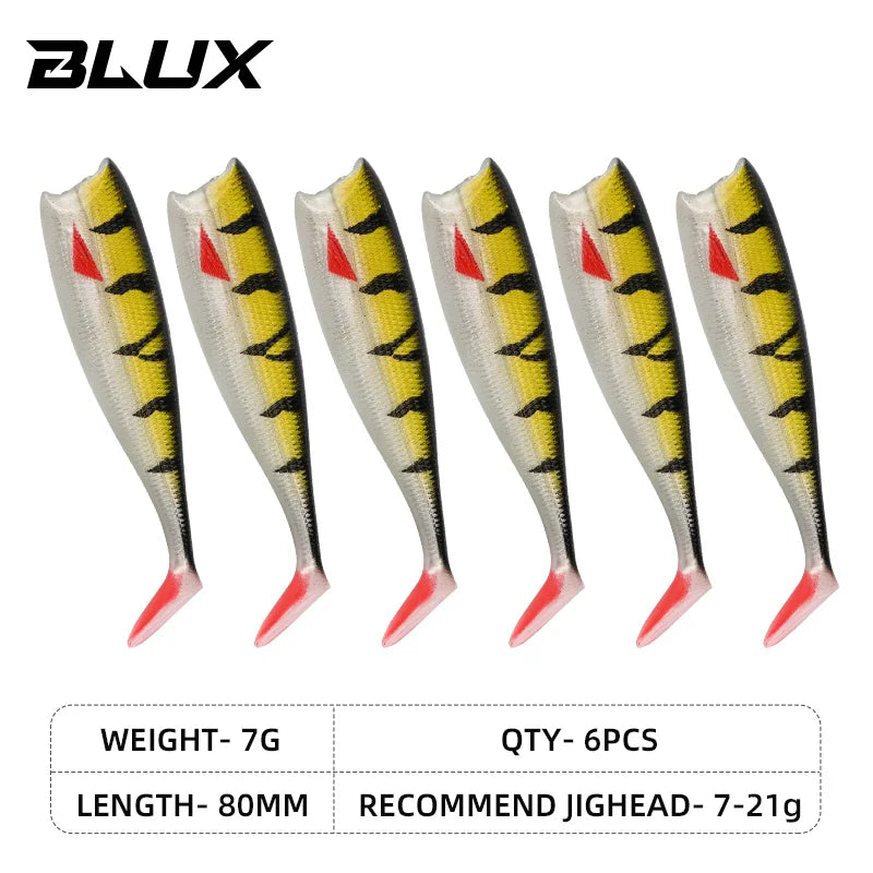 Weicher Angelköder Jighead 80mm 105mm Black Tail Minnow Salzwasser