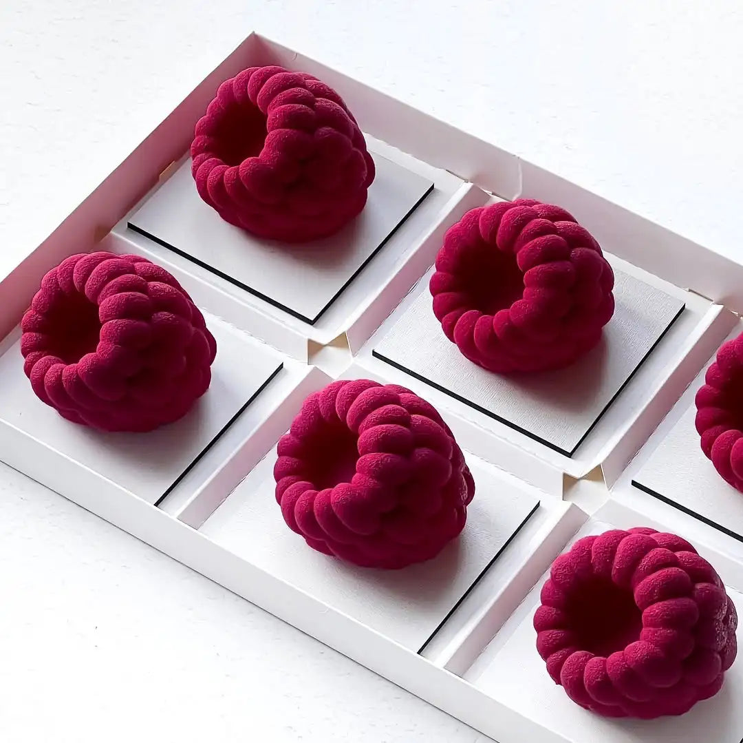 Silikon Kuchenform mit 6 12 oder 24 Himbeerzellen für Desserts