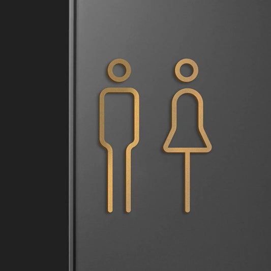 Elegantes WC-Schild Schwarz Gold aus Acryl – stilvolle Türkennzeichnung, 2er Set