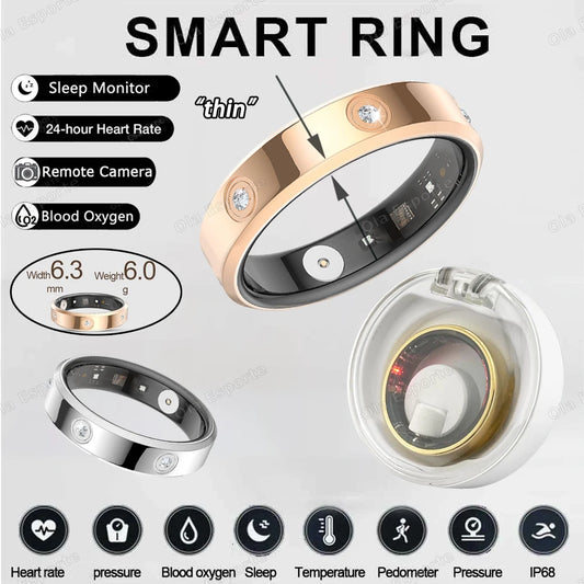 Schmaler Damen Smart Ring mit Schlaf und Gesundheitsmonitor 2025