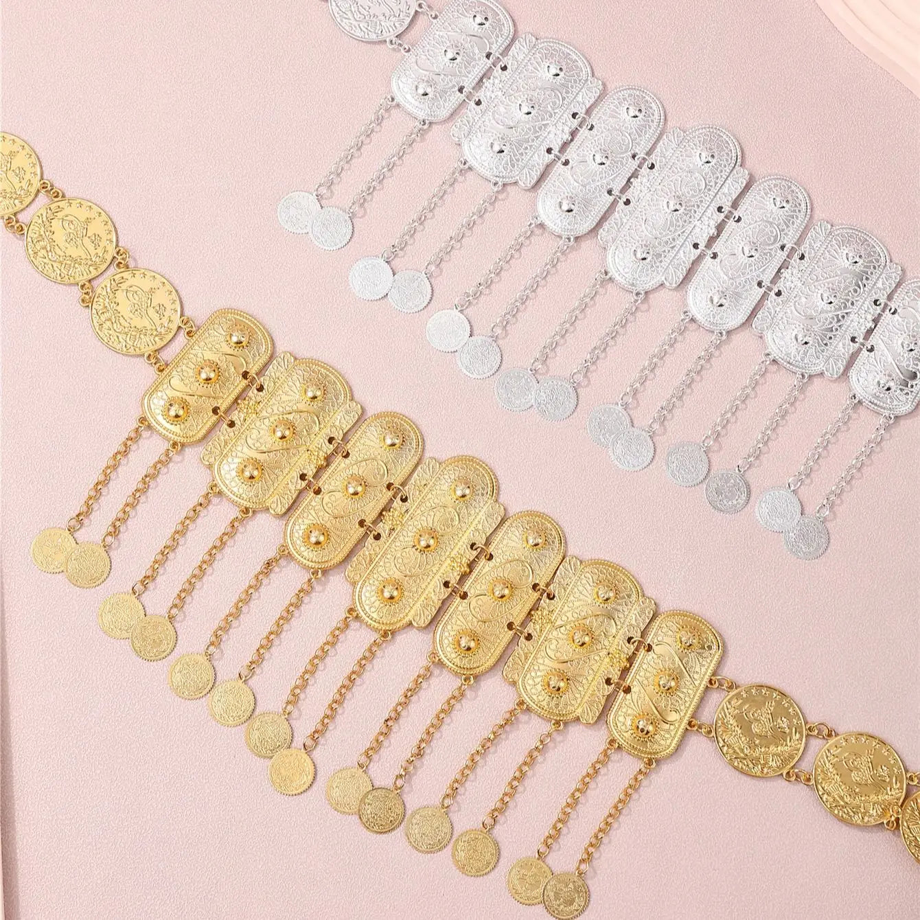Arabische Damen-Taillenkette aus Legierung im Palast-Vintage-Stil für Braut, Hochzeit, Party, Abendveranstaltungen und Festivals als Kleidungsaccessoire-Yabubest - Home & More