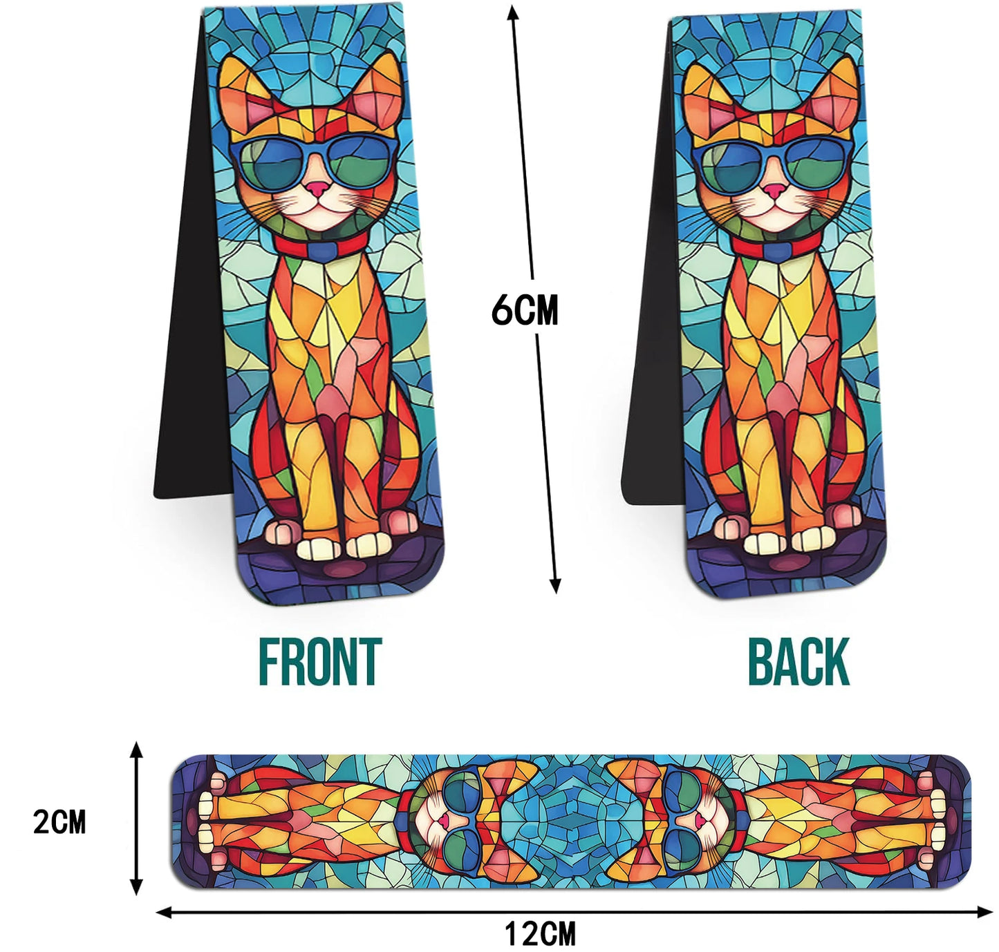 5er Set Magnetische Lesezeichen Katze Stilvoll für Buch und Büro