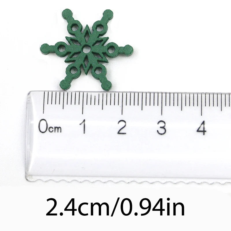 50er Set Holz Schneeflocken Chips für DIY Weihnachtsdeko und Basteln